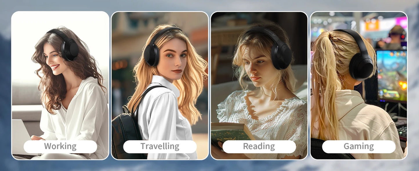 ATTACK SHARK G300 Wireless Bluetooth Headphone with ENC Noise Cancellation/Rechargeable Over Ear Headset, 3.5MM Audio Jack