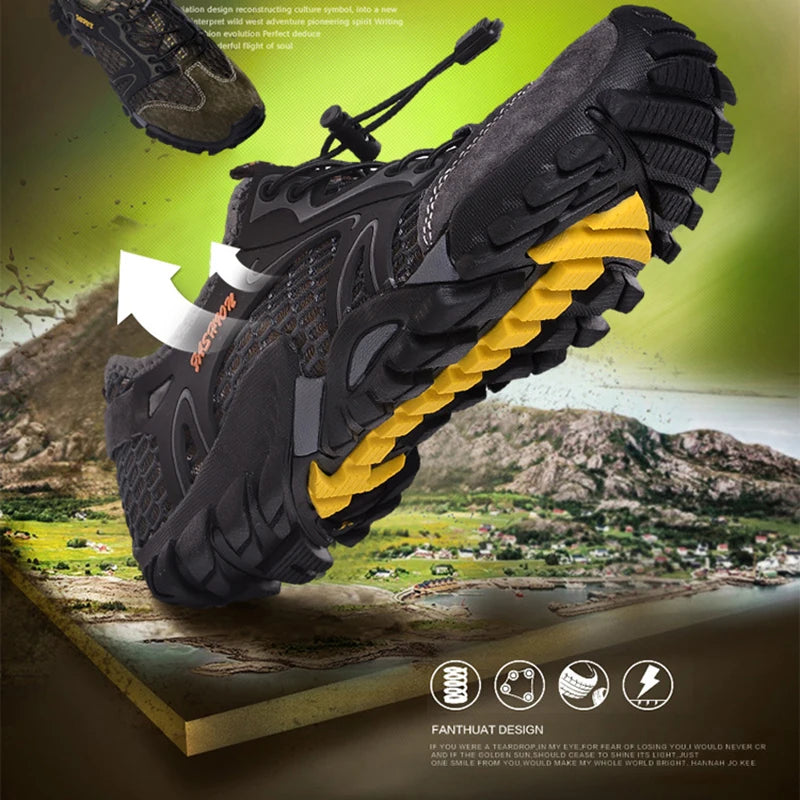 Large Size Breathable Outdoor Hiking Shoes Men Sports Hollow Out/Shoes Fishing and River Tracing Men's Shoes Sandals