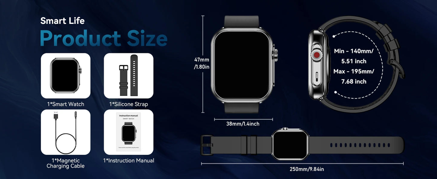 SENBONO Smart Watch for Men Women With 1000mAh Battery 100Day Standby Time/Fitness Tracker IP68 Waterproof Watch for Android iOS