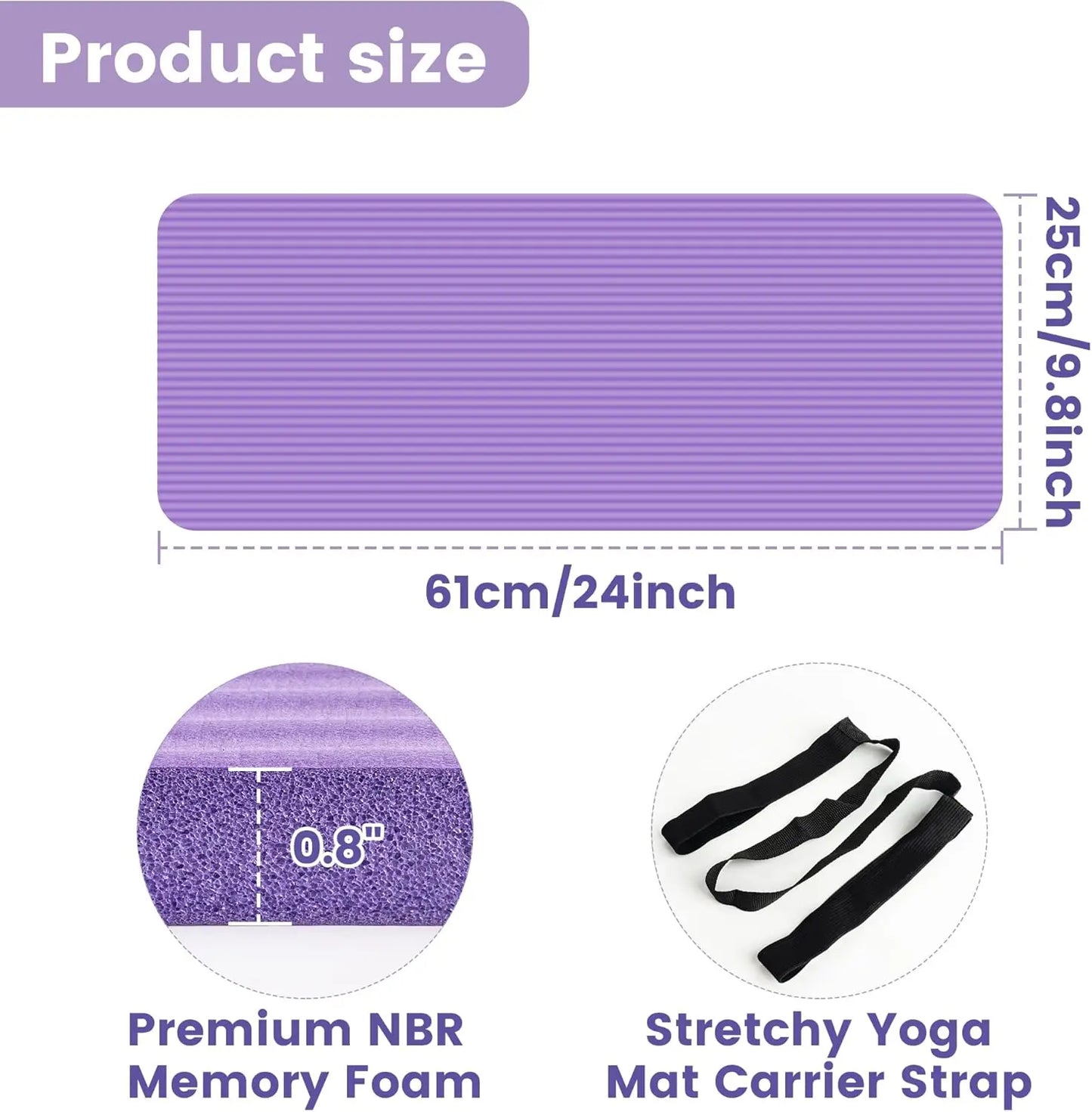 Extra-Thick Yoga Knee Pad Cushion 20mm Thick for Pain-Free Joints/Non-Slip Mat for Home Gym and Pilates