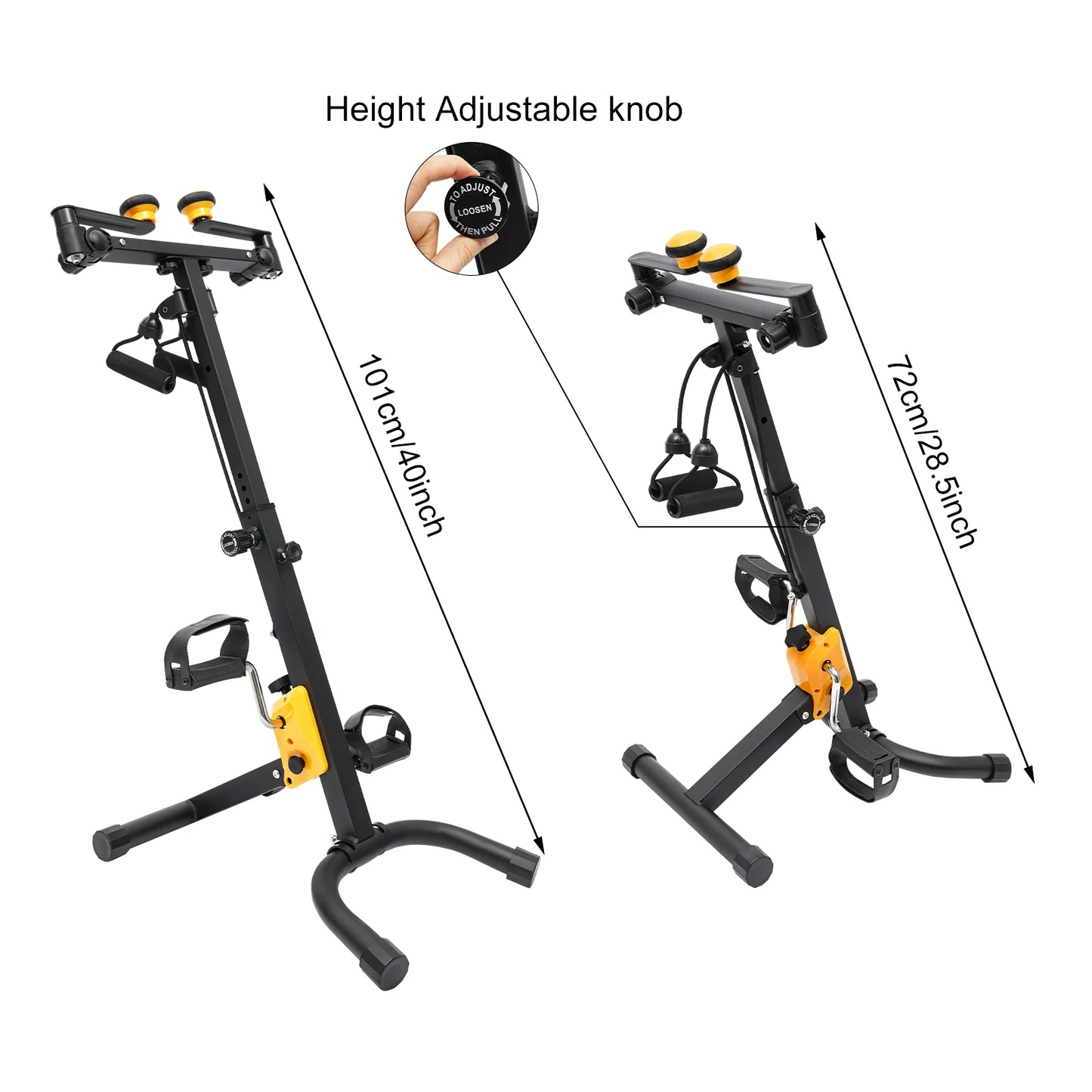 Folding Pedal Exercise Bike Height Adjustable Fitness Equipment/for Seniors Home Cycling Bike for Home Gym