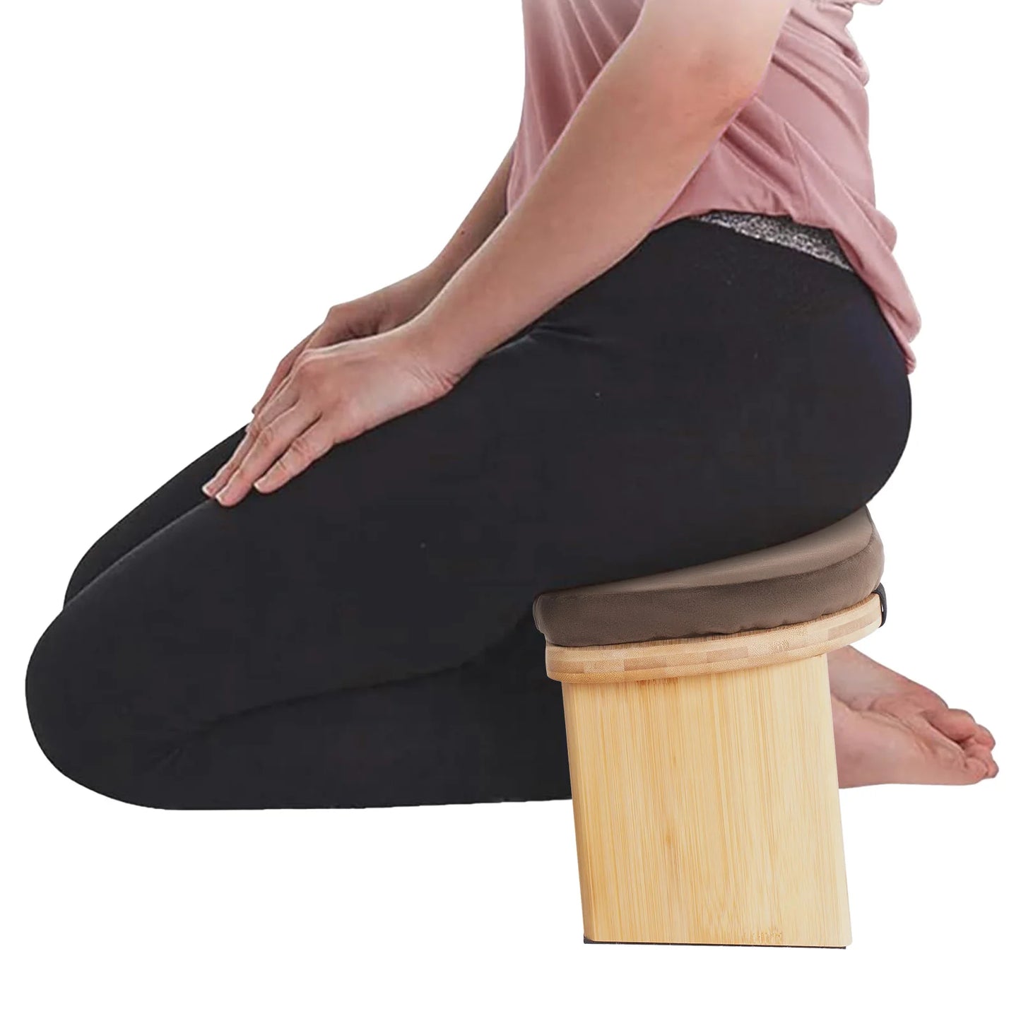 Meditation Prayer Bench, Portable Foldable & 5° Ergonomic Tilt Kneeling Meditation/Yoga Stool with Cushion & Carry Bag for Home/Studio/Gym