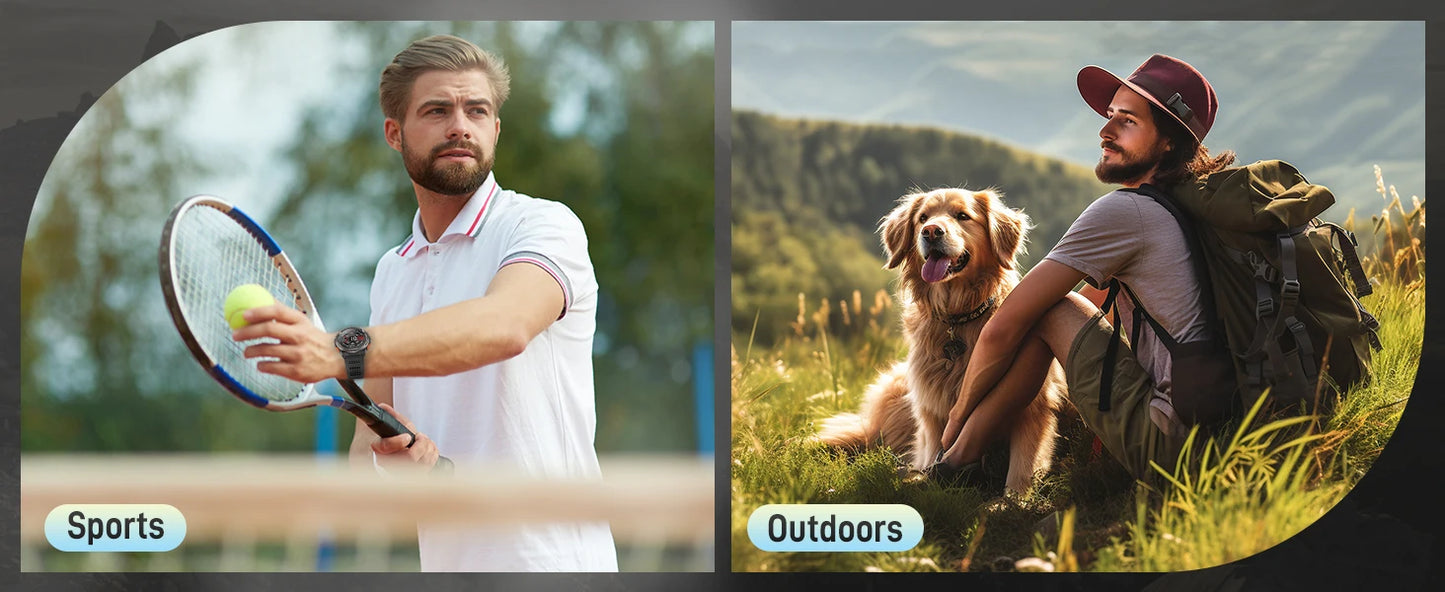 EIGIIS 1.45 Inch Smart Watch KE5 3ATM Waterproof Original Design/Sports Watch With Compass And Altitude Barometer LED Flashlight