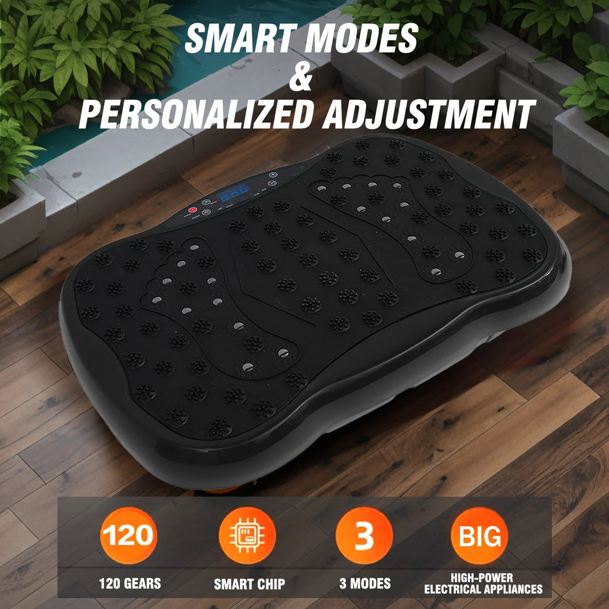Full-Body Vibration Platform Exercise Machine Training Equipment/Vibrate Fitness Workout Resistance Bands Remote Control BT