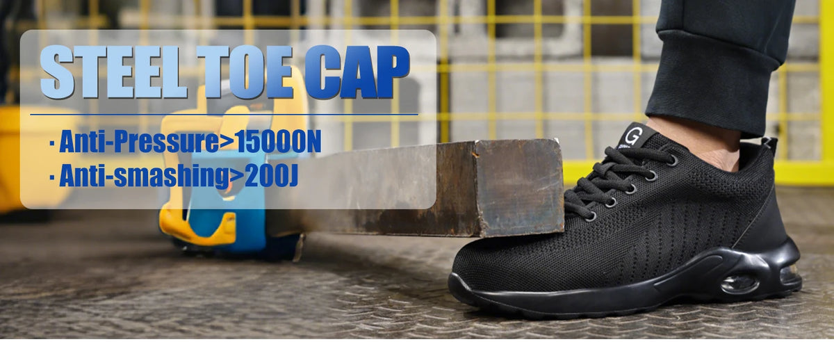 Wear Resistant Durable Steel Toe Work Shoes for Men Impact Resistant/Steel Toe Cap Lightweight Comfortable Industrial Safety Shoes