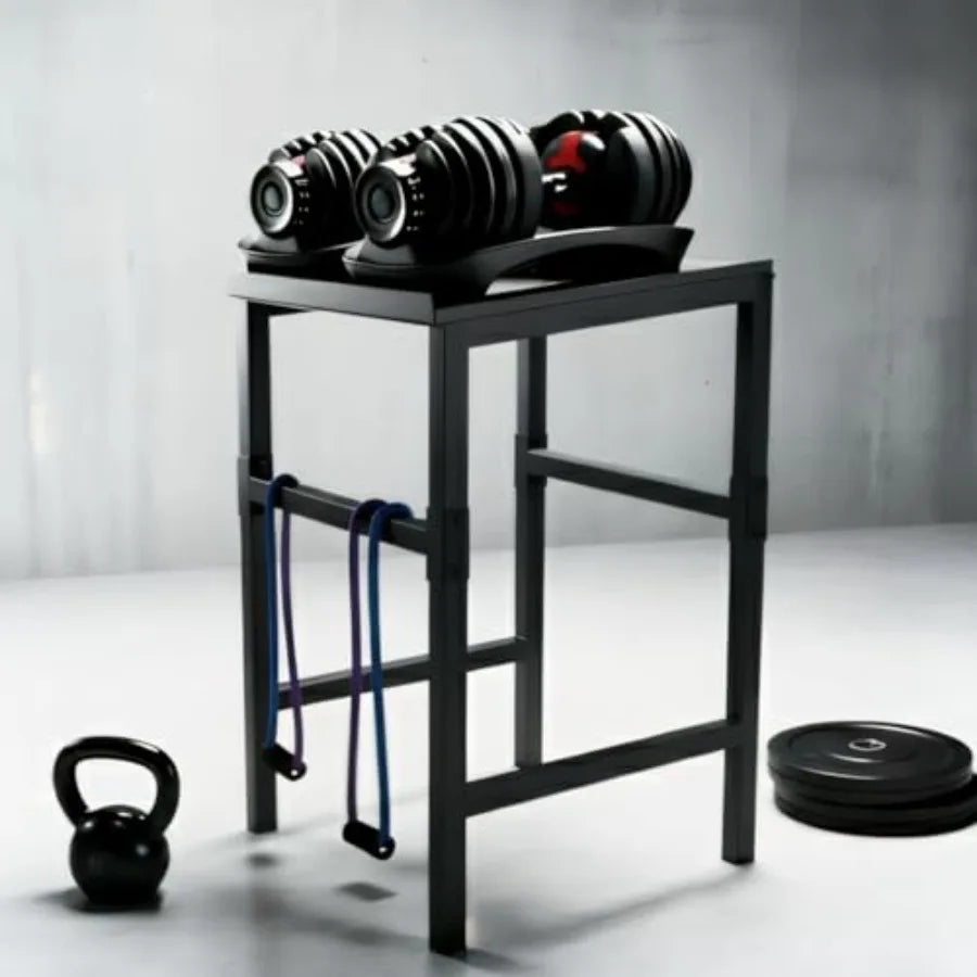 Commercial Heavy Duty Adjustable Dumbbell Stand Kettlebell Stand/Steel Black Weight Rack for Garage/Home Gym