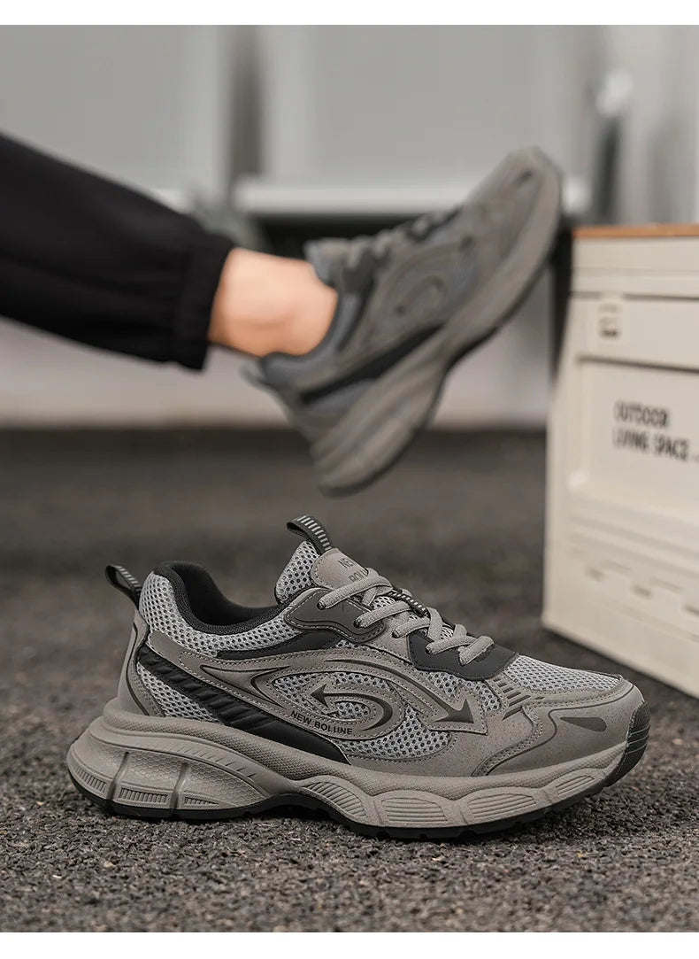 Casual Sneakers Retro Dad Shoes Men's Summer Thick Sole/Hiking Sneakers Breathable Mesh Non-slip Casual Streetwear