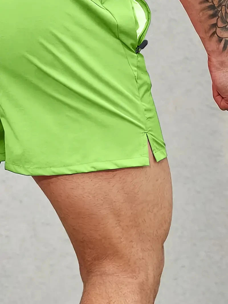 Men New Summer Beach New Models Solid Color Fashion/Leisure Comfortable Elastic Waist Double Pockets Cool Sports Shorts