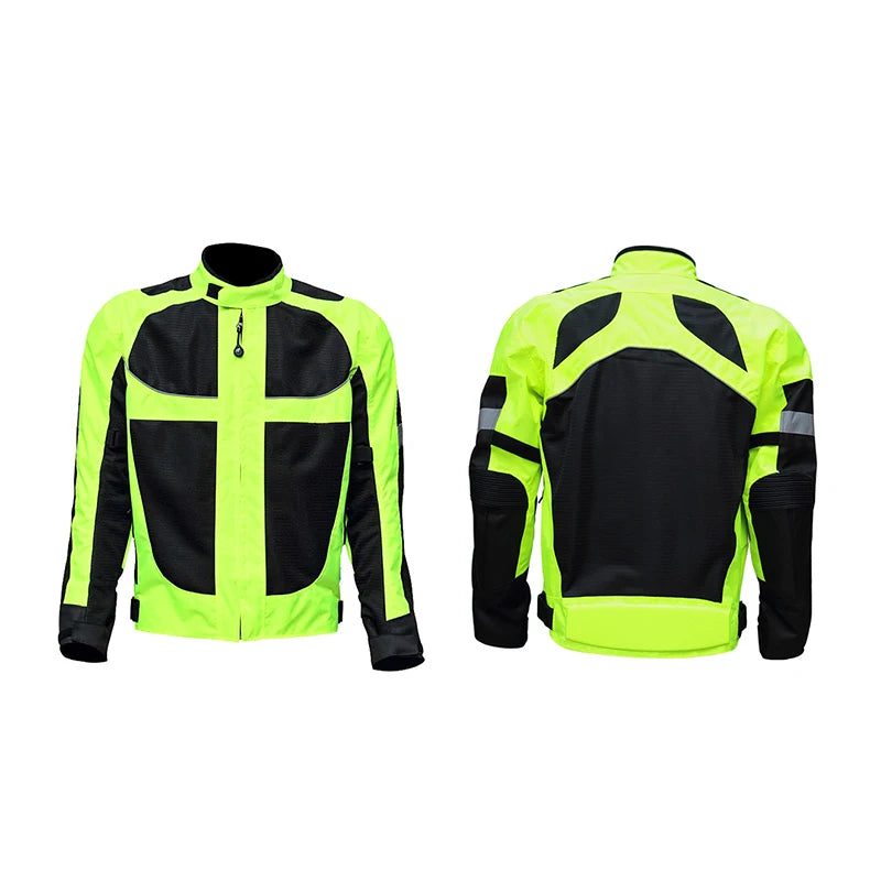 Motorcycle reflective night-time wear jacket/motorcycle protective gear pad jacket