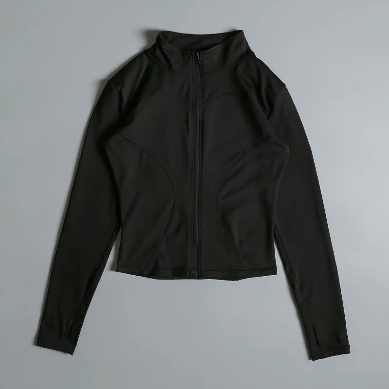 Women Zip Fitness Yoga Shirt Long Sleeve Sports Jacket Gym Top/Activewear Running Coats Workout Clothes Woman