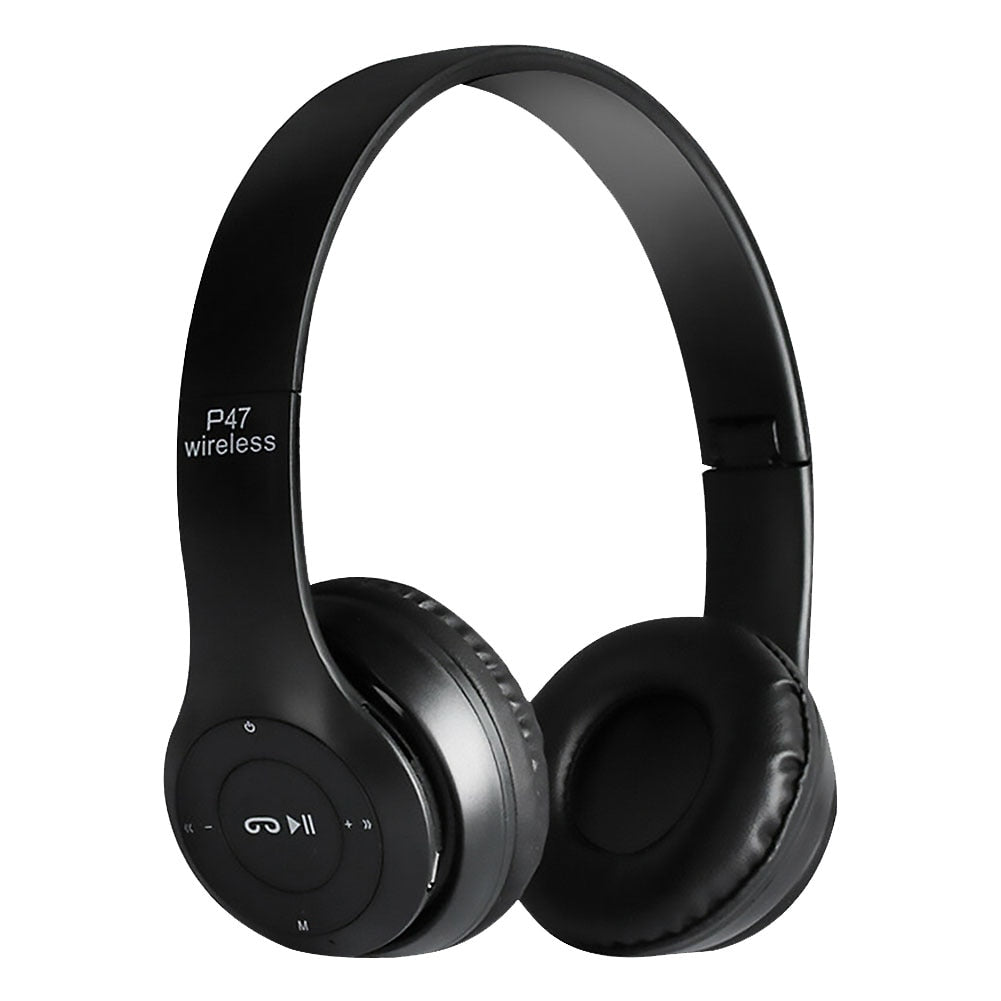 P47 Wireless Bluetooth Headset Over Ear/Earphone Built-in Mic Folding Earbuds Stereo