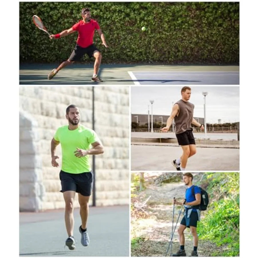 Kinglaman 4 Pack Men's 2 in 1 Running Workout Shorts with Liner/Gym Athletic Quick Dry Sport Shorts with Pockets