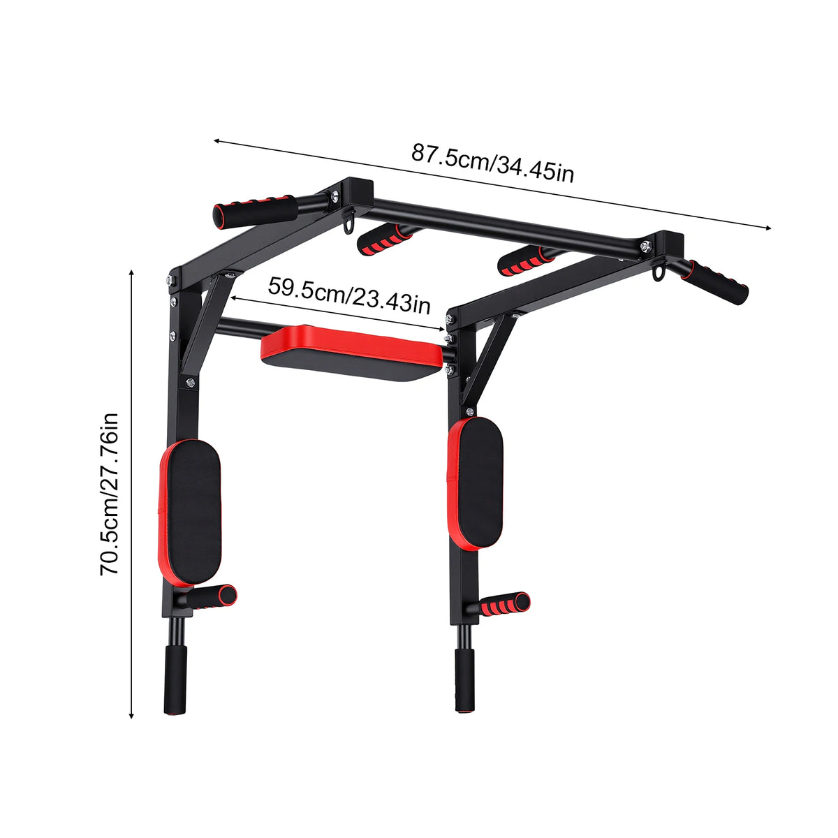 Wall Mounted Pull Up Bar Wall-Mounted Pull-Up Bar Dip Station/Multifunctional for Home Gym Indoor Workout Supports to 551LBS