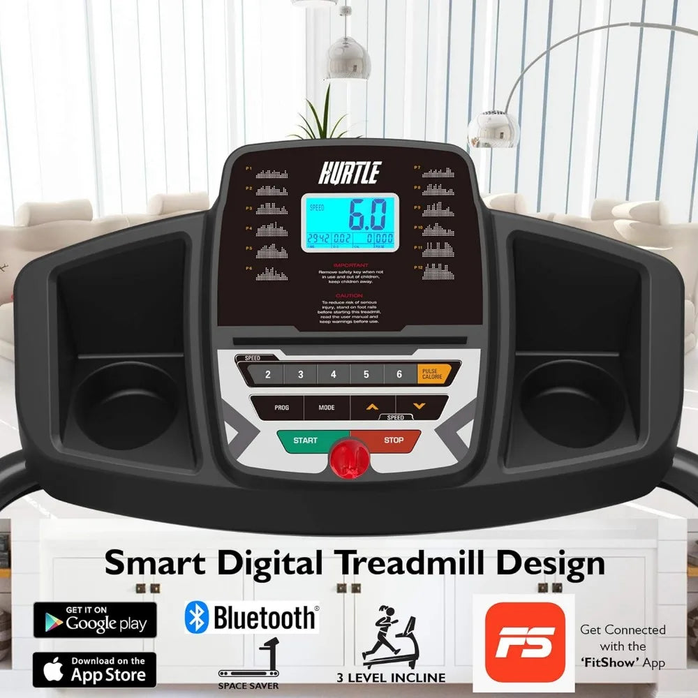 Electric Folding Treadmill Exercise Machine/Smart Compact Digital Fitness Treadmill