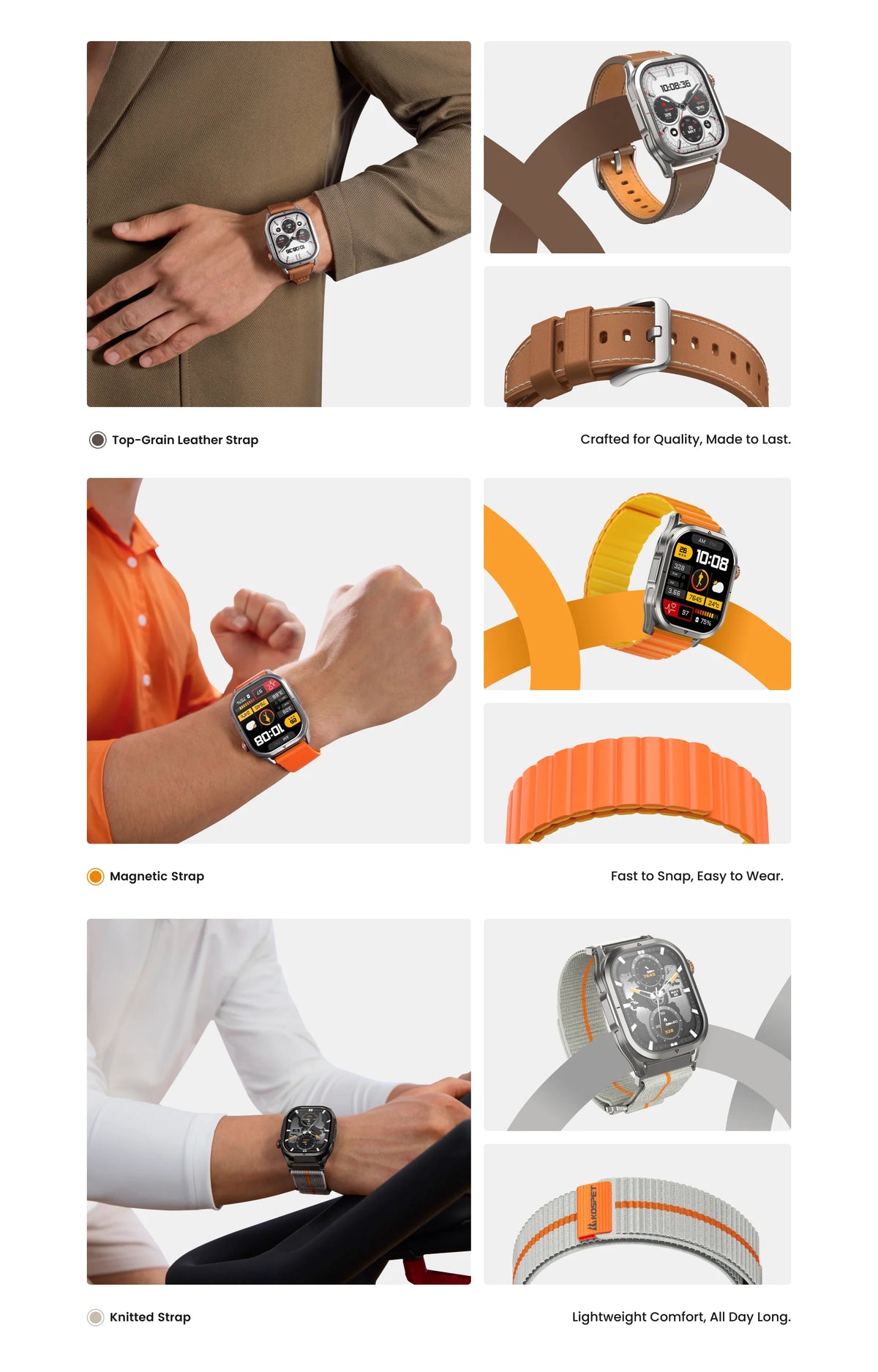 KOSPET MAGIC P10 GPS Smartwatch For Men Anti-Fingerprint AMOLED Screen/Dual-Band GNSS IP69K 5ATM Waterproof 180+ Sport Mode