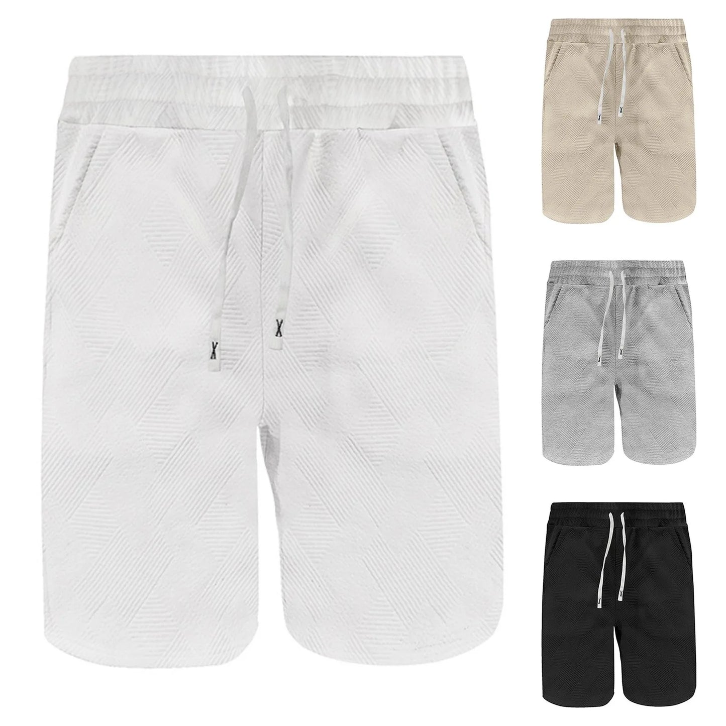 Men's Shorts Drawstring Elastic Waist Casual Straight Shorts/With Pockets Plus Size Cotton Men's Sports Basketball Shorts