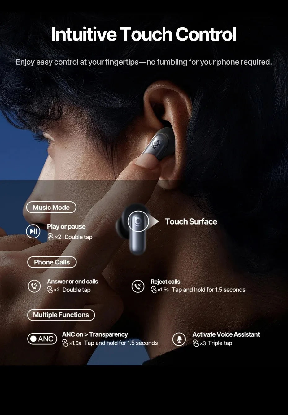 Baseus Inspire XP1 50dB Adaptive ANC Wireless Earbuds/Bluetooth 6.1 Dolby Audio 6 Mic ENC Wireless Earphones