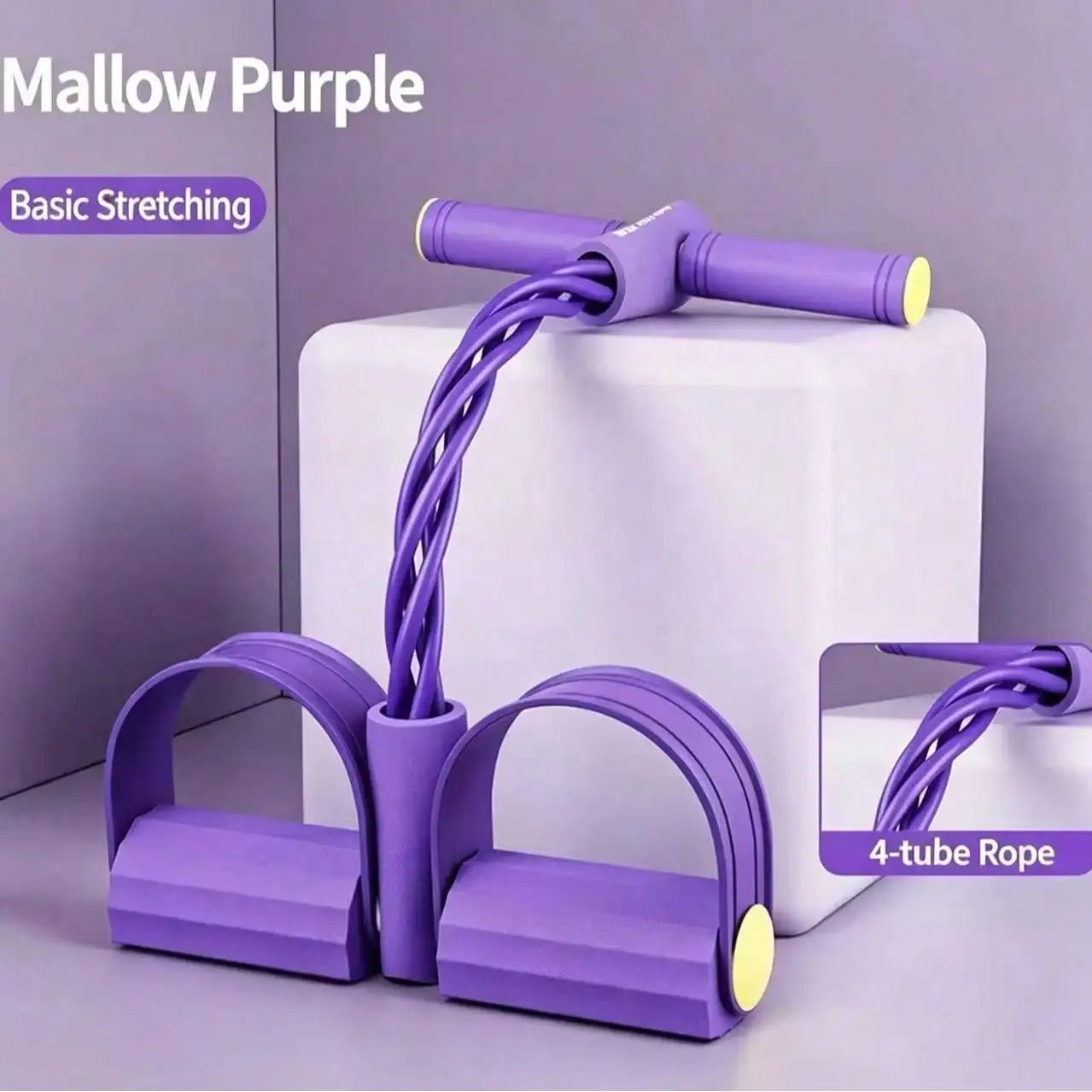 4 Tubes Pedal Resistance Bands Heavy Duty Leg Hip Booty Trainer/Portable Home Gym Pilates Fitness Equipment For Women