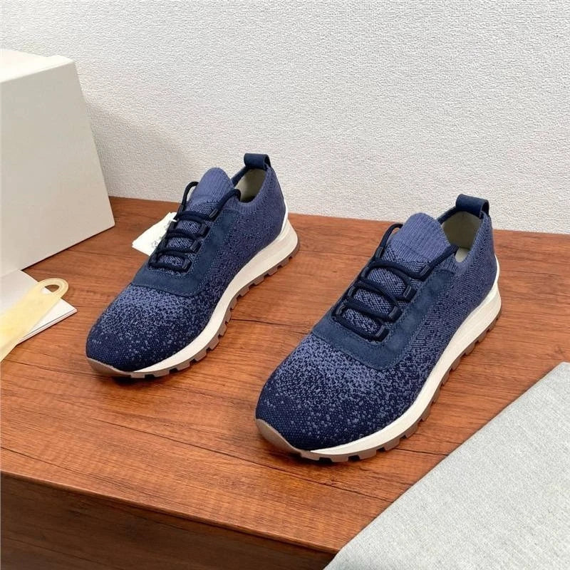 New Men's Lightweight Knitted Shoes Breathable Comfortable/Trendy Casual Athletic Sneakers Fashion Daily Footwear