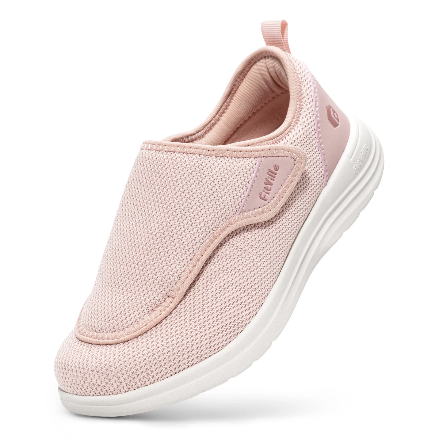FitVille Wide Women's Diabetic Walking Shoes Adjustable Orthopedic/Comfort Sneakers for Elderly Women Foot Pain Relief Footwear