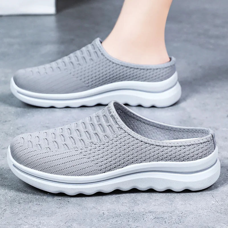 Women's Summer Breathable Commute Half Drag Shoes Soft Sole/Lightweight Slip On Casual Comfortable Odor-Resistant