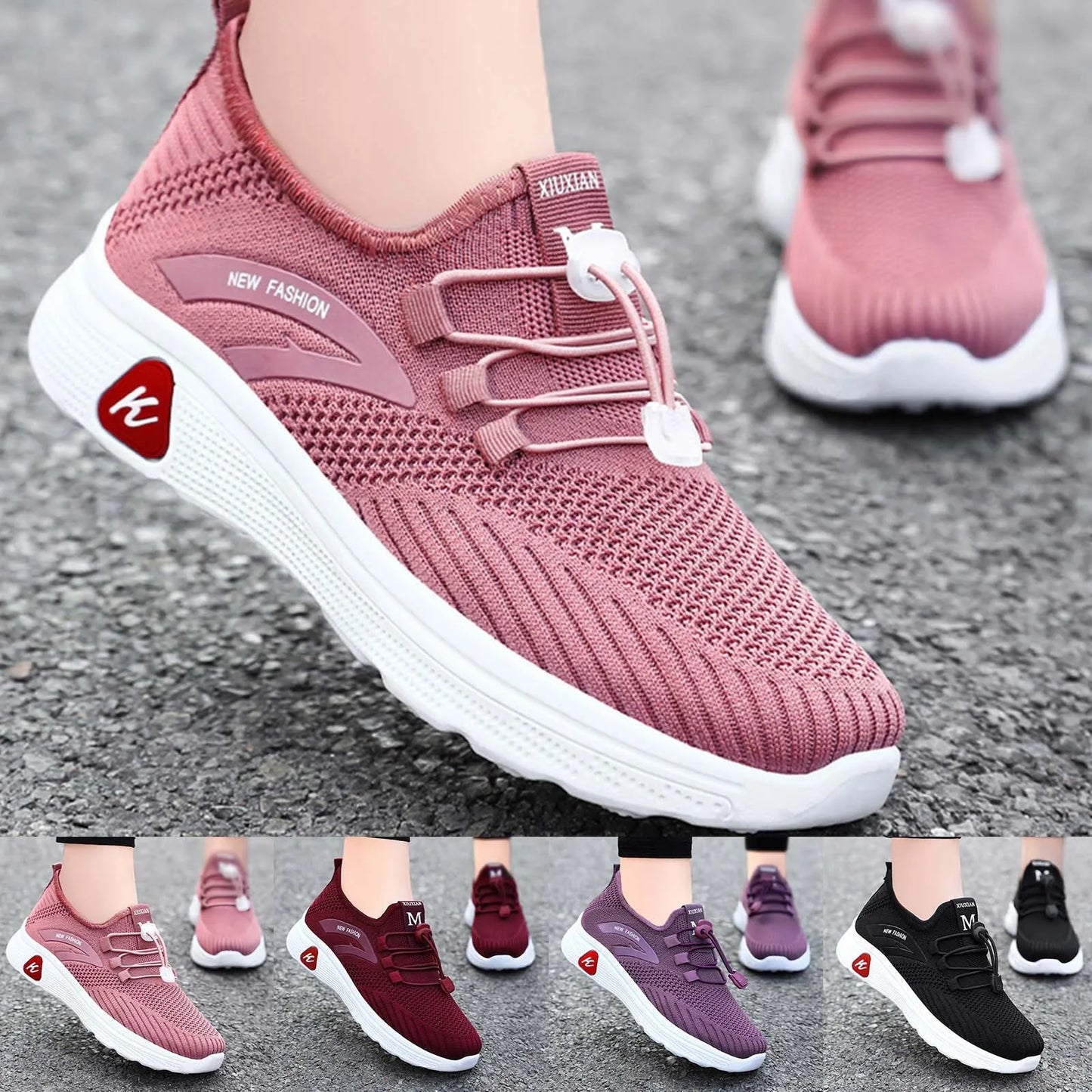 Flat Shoes Spring Summer Women Sports Flat Non Slip Elastic Mesh/Women Sneaker Sneaker Wedges Shoes For Women Wedding