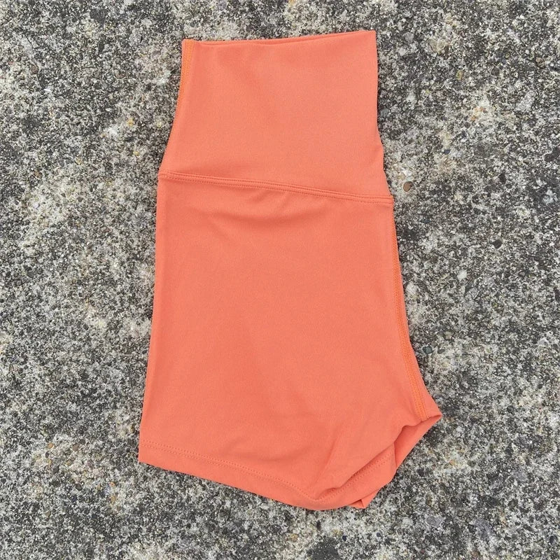 Solid Color Women Fitness Sport Shorts High Waist Athletic Yoga Shorts/Leg Cycling Comprehensive Training Jogging Squat