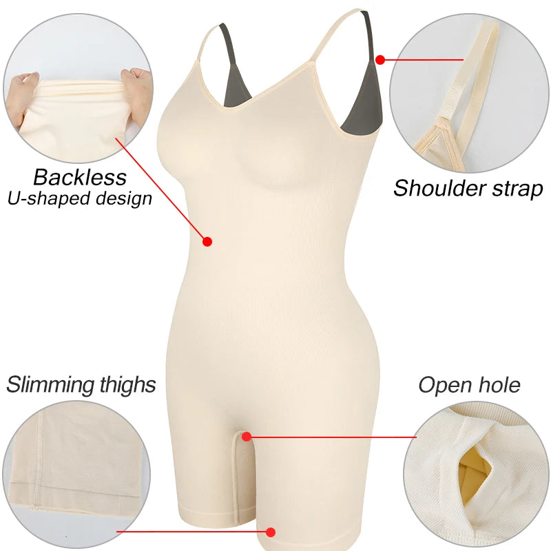 MISSMOLY Womens Full Body Shaper Backless Shapewear/Bodysuits Tummy Control Sheath Butt Lifter Push Up Slimmer