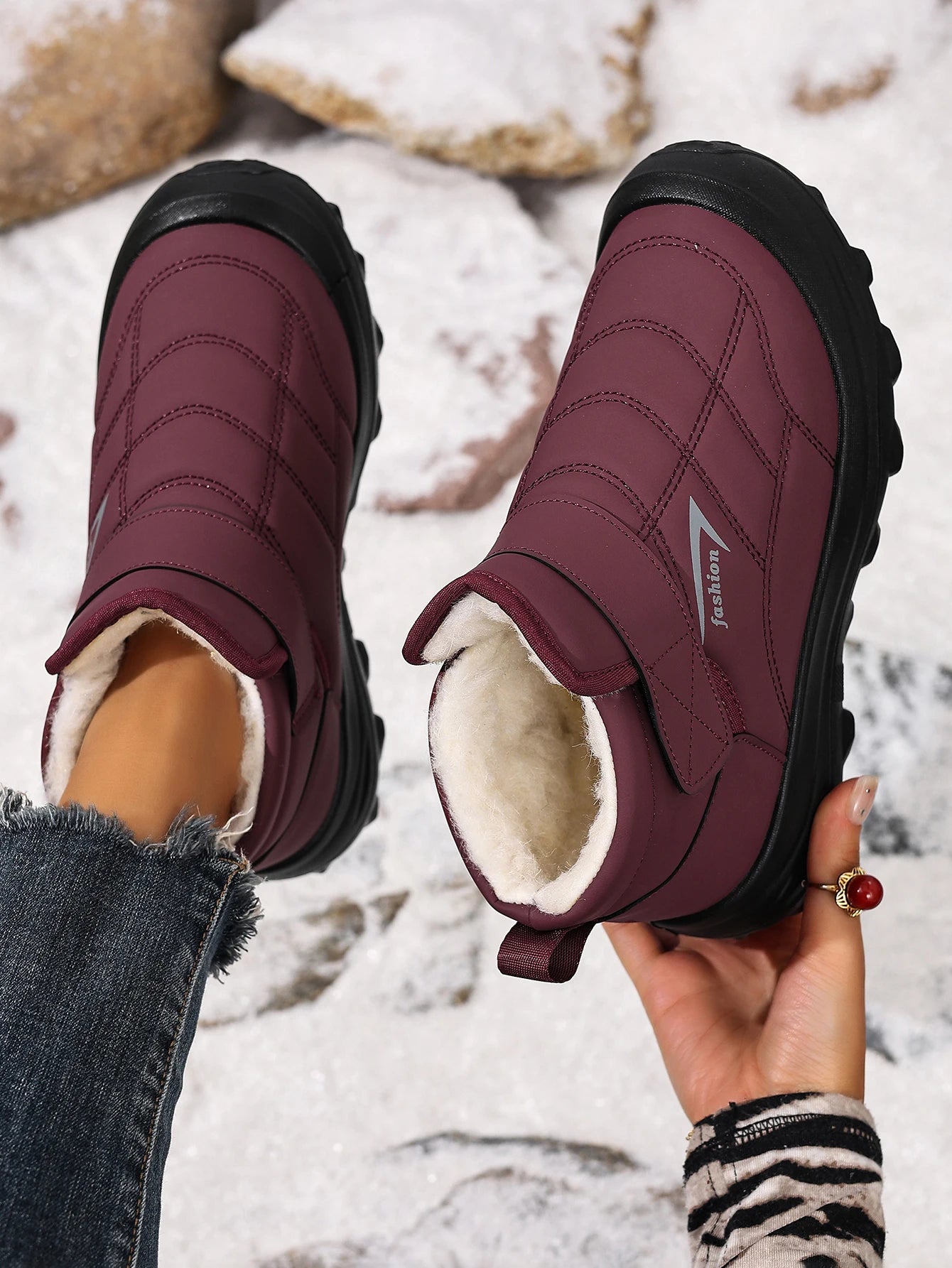 Women's cotton shoes for winter warm and comfortable casual/and versatile waterproof and anti-slip wear-resistant