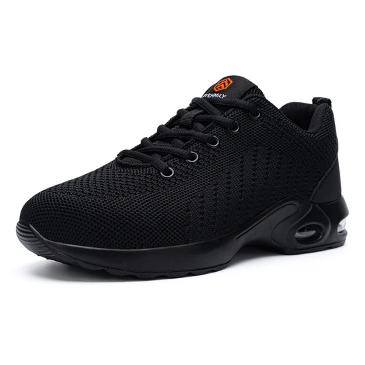 LARNMERN Steel Toe Shoes for Men Lightweight Non Slip Safety Shoes/Breathable Ladies Work Sneakers Arch Support Shoes
