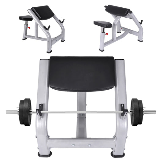Weight Training Equipment with Adjustable Seat Seated Barbell/and Dumbbell Biceps Station for Home Gym Strength Training