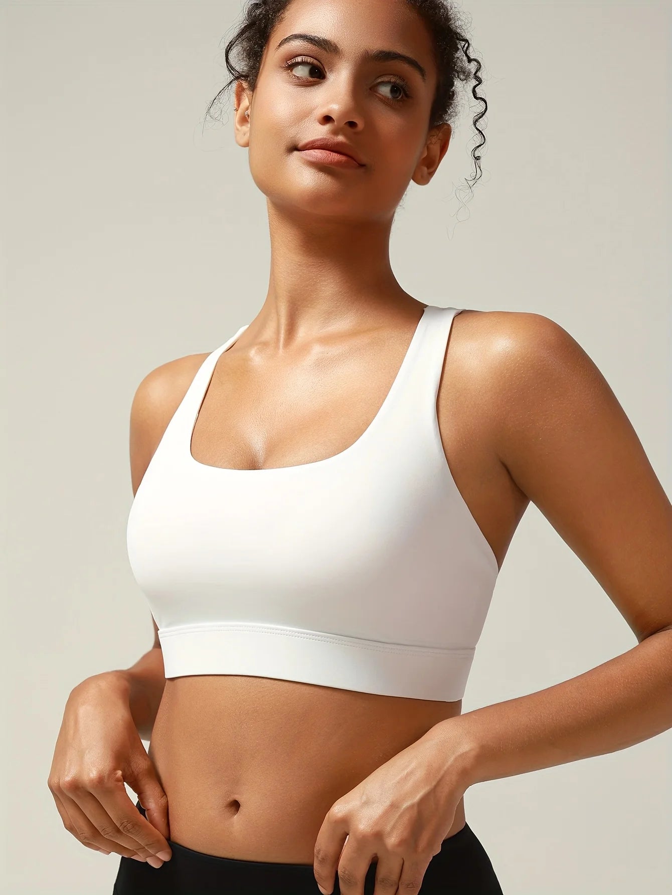 Medium Support for Sports Bra for Women Featuring a Criss-Cross Back Padded Straps/And Removable Cups Comfortable Bra