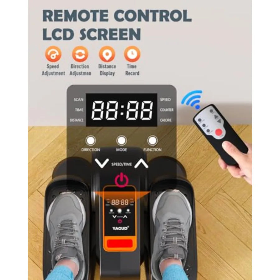 Under Desk Electric Elliptical Leg Exerciser for Seniors 13 Adjustable Speeds/Quiet Portable Seated Pedal Trainer with Remote Control