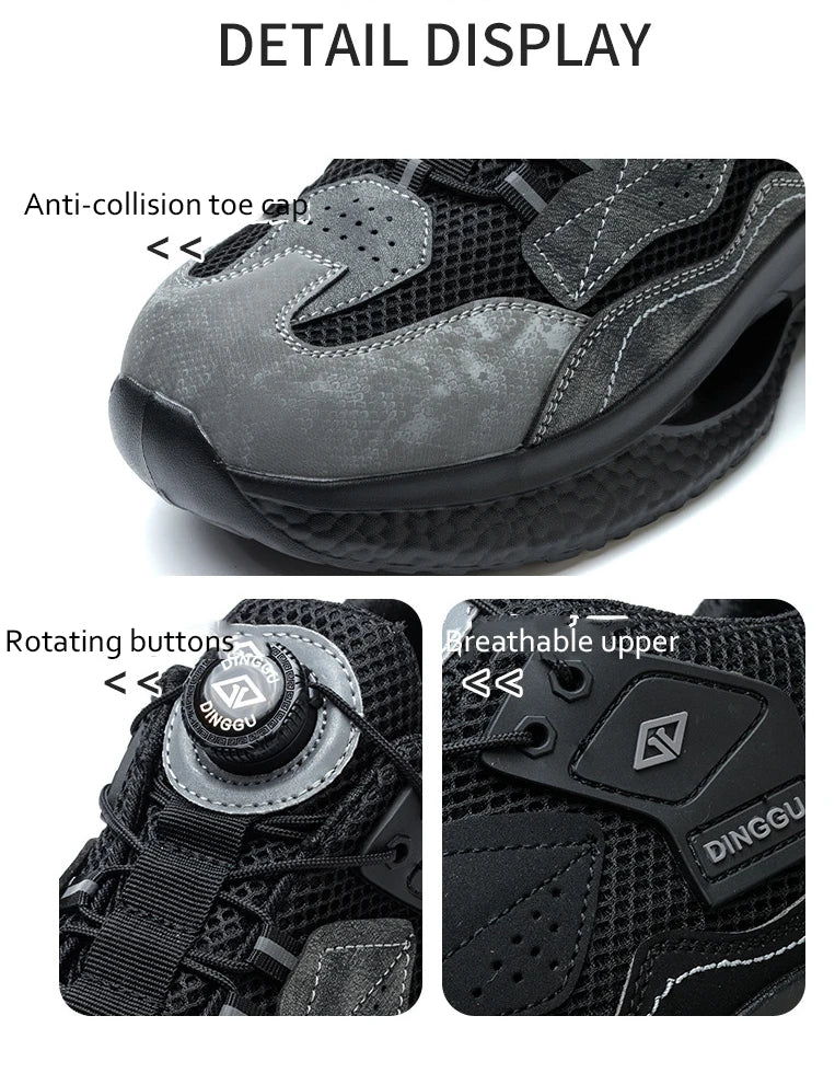 Fashion Work Sneakers Men Steel Toe Work Shoes Safety Boots/Men's Anti-smash Puncture-Proof Working Protective Shoes