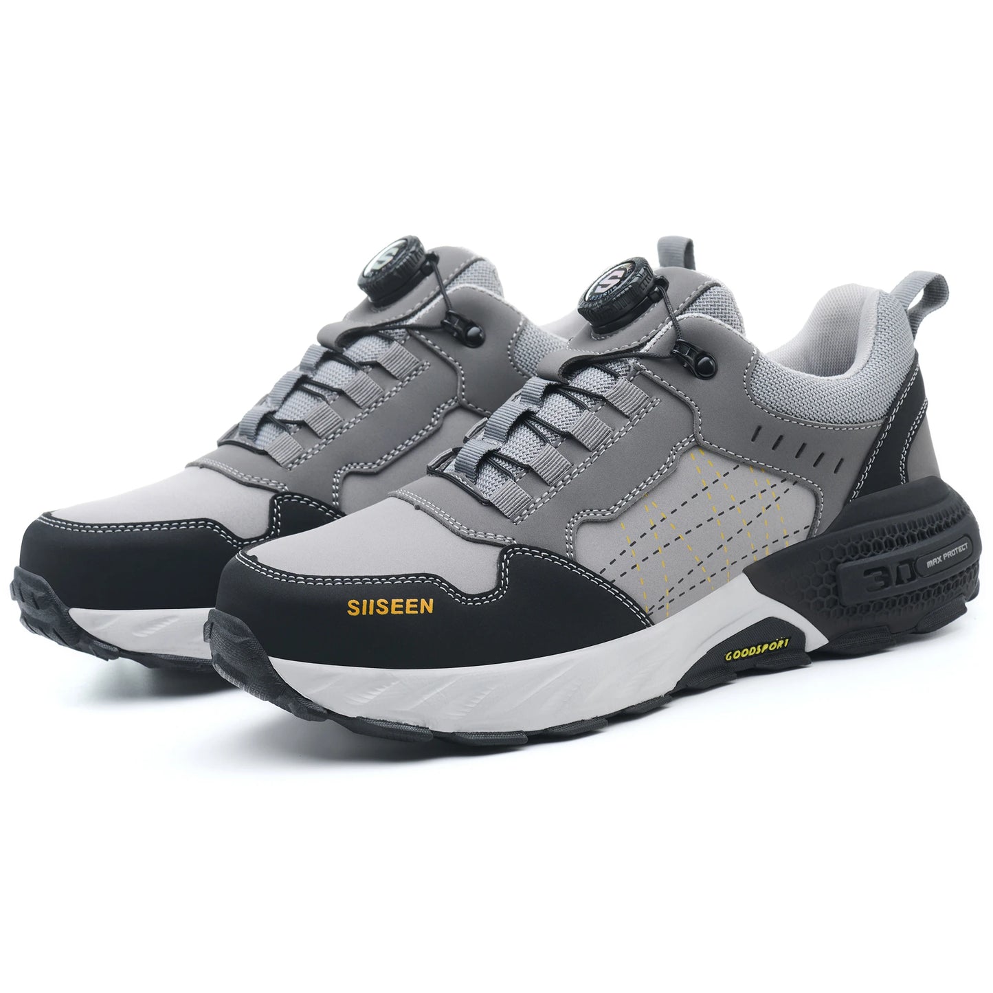 NEW Work Safety Shoes for Men Steel Toe Cap 4.0 KEVLAR Rotating Button/Work Sneakers Anti-smash Puncture-Proof Shoes Work Boots