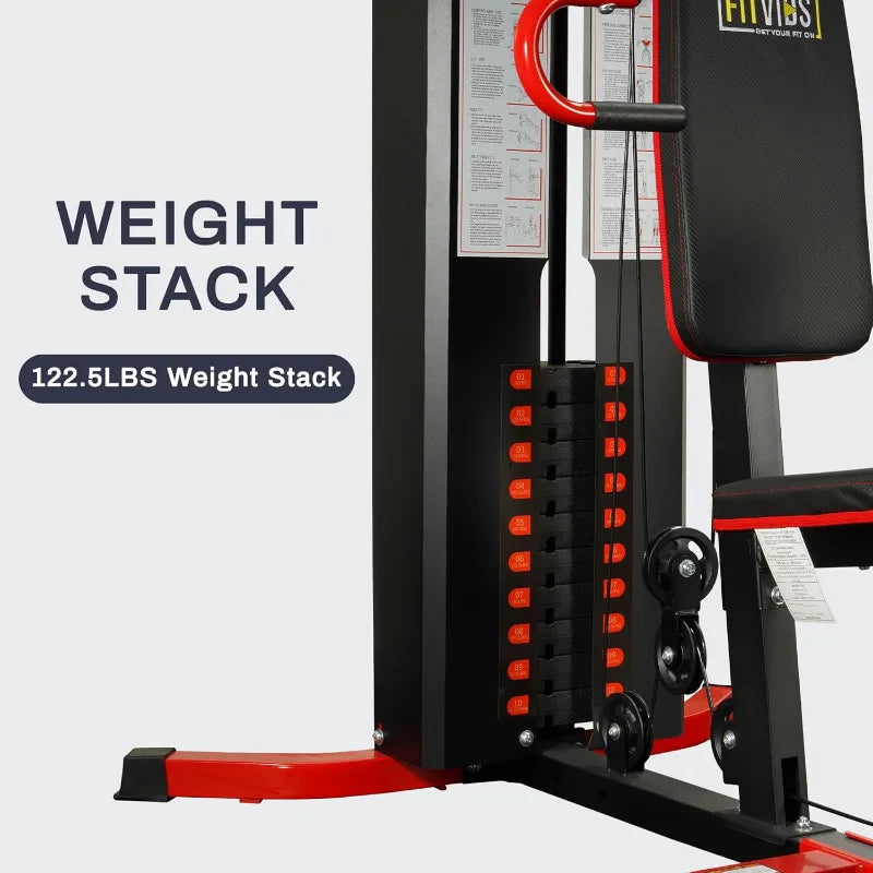 Workout Equipment with Leg Press, Exercise Equipment for Home/with Pulley System, Home Gym Equipment for Full Body