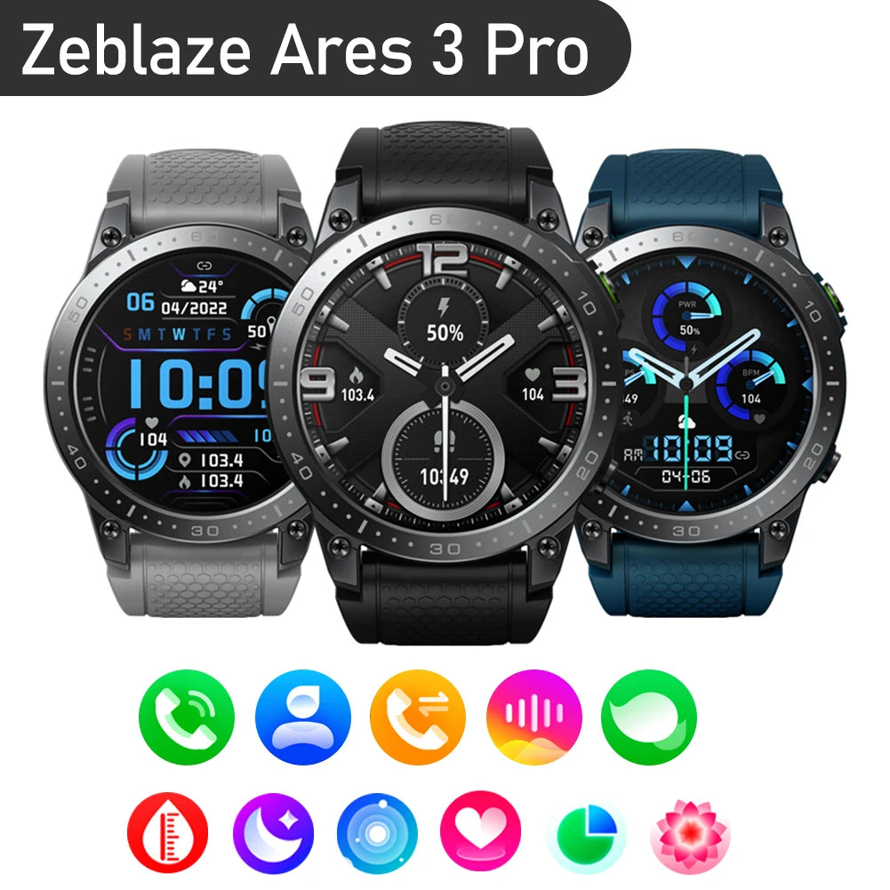 Zeblaze Ares 3 Pro Smart Sports Watch/AMOLED Display Voice Calling Waterproof