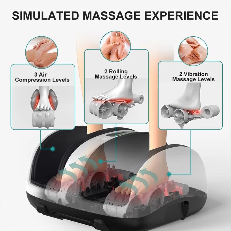 Nekteck Electric Foot Massager Heating Therapy Hot Compression/Kneading Roller Muscle Relax Pain Relief Foot Massage