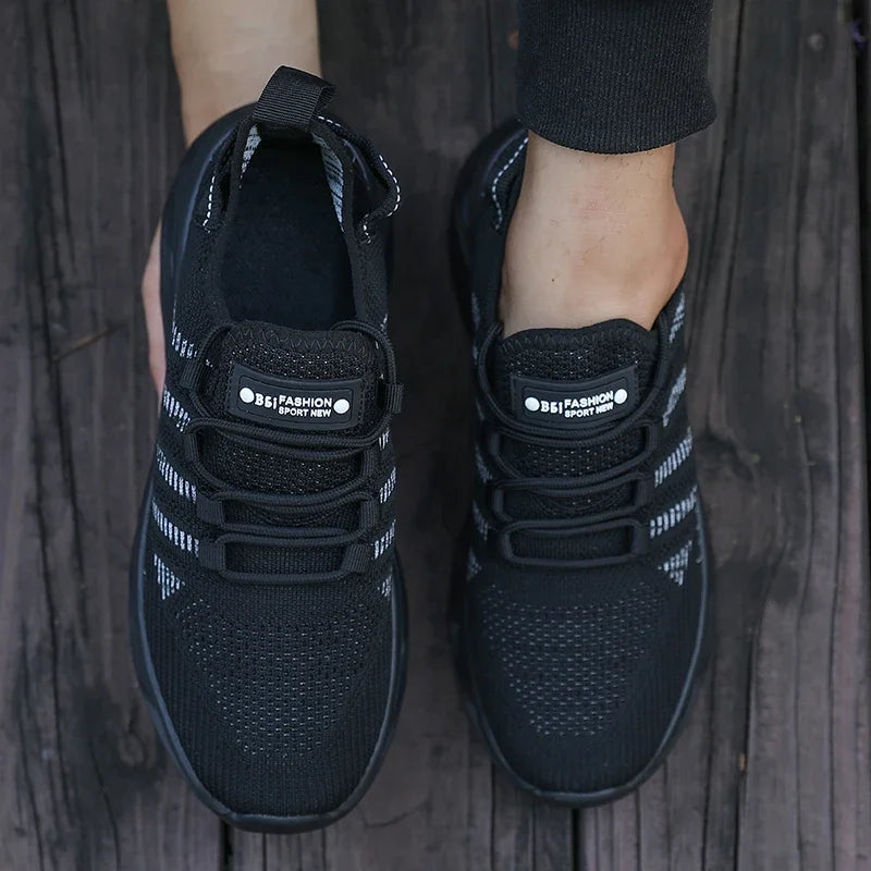 Men's Grey Road Running Shoes Lightweight Jogging Outdoor Mesh/Casual Shoes Breathable Comfortable Non Slip Lace Up Sneakers