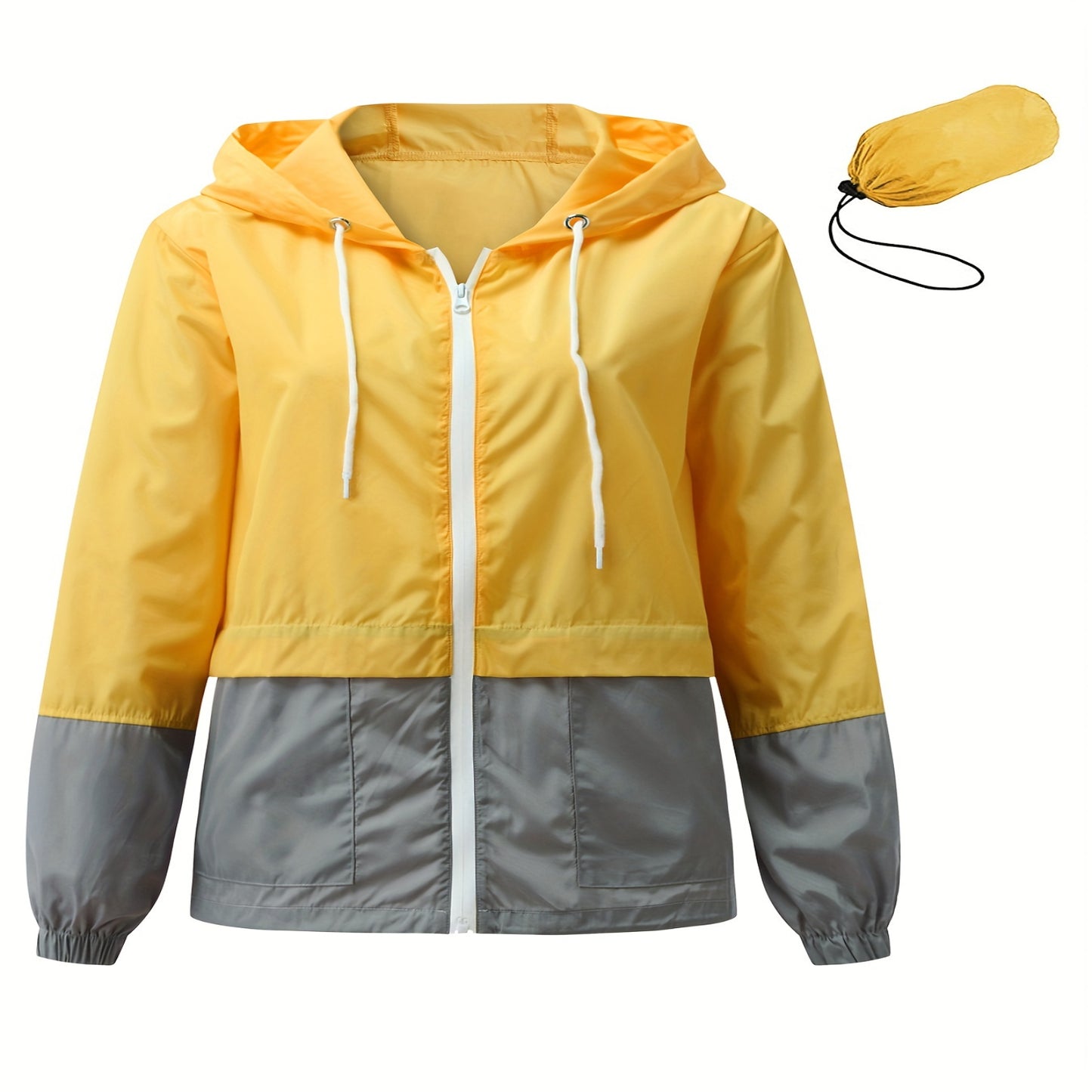 Women's Hooded Waterproof Raincoat/Lightweight Bomber Jacket