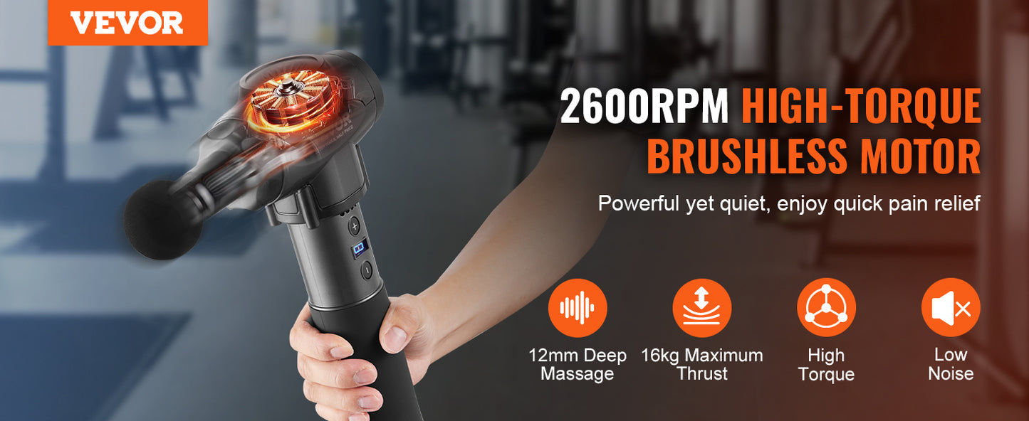 VEVOR Massage Gun Deep Tissue Percussion Muscle Massager/for Athletes Electric Massage Gun for Pain Relief Muscle Relaxation