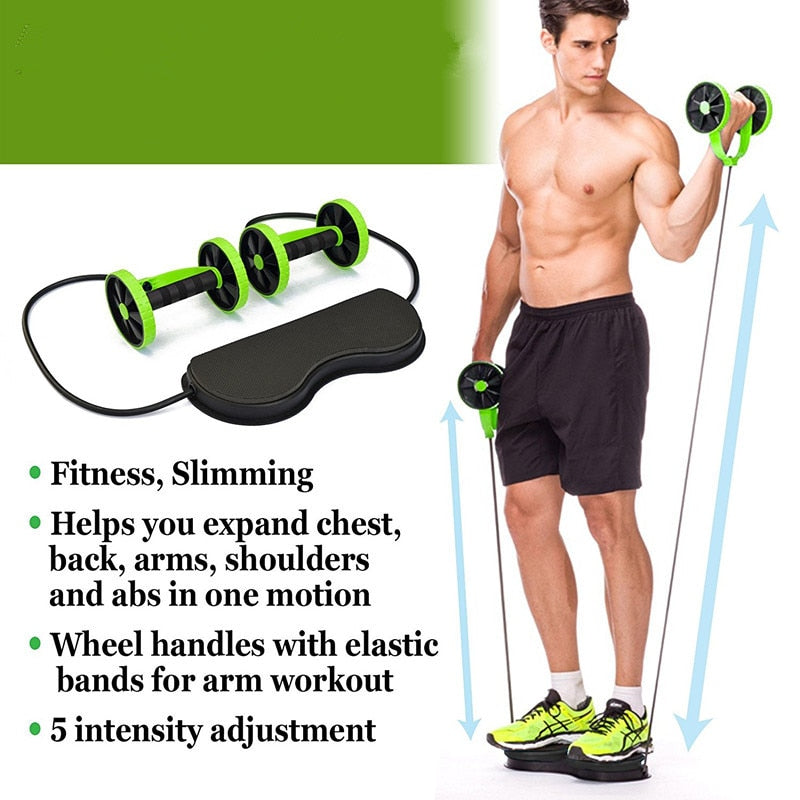 AB Wheels Roller Stretch Elastic/Abdominal Resistance Pull Rope Tool AB Roller