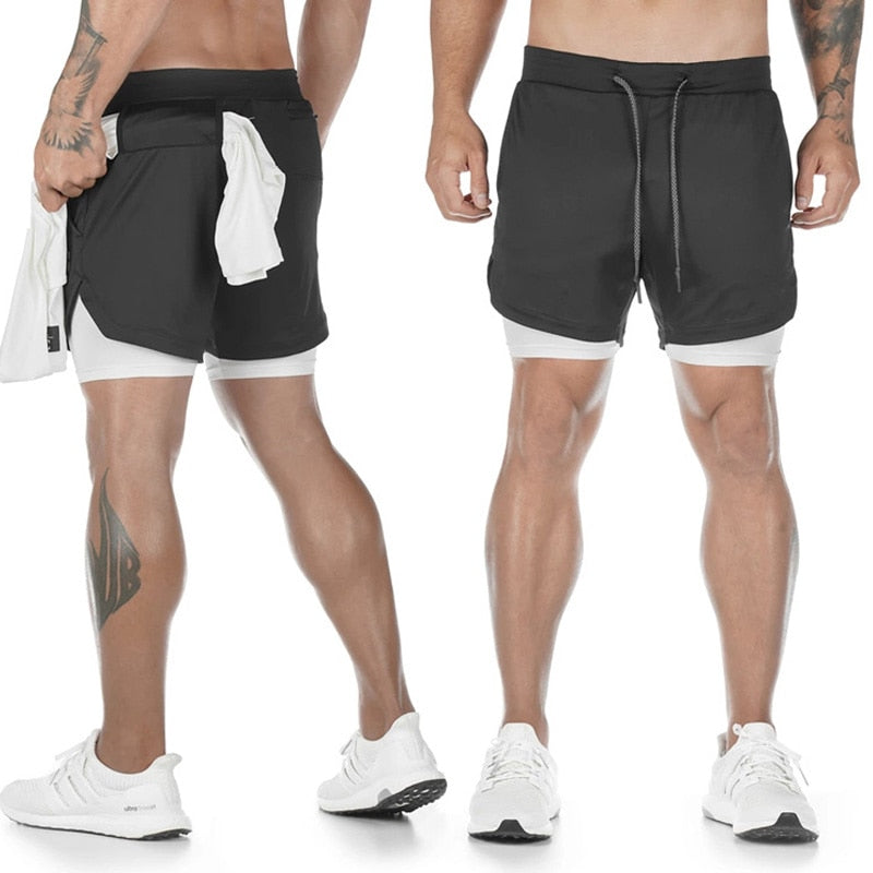 Man Jogging Sportswear Mens 2 In 1/Beach Sport Shorts Quick Drying Running Shorts
