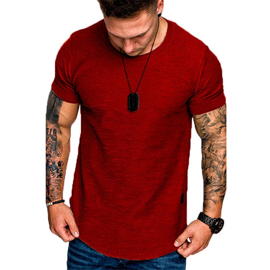 Men's Casual Fashion Solid o Neck Summer t-Shirt