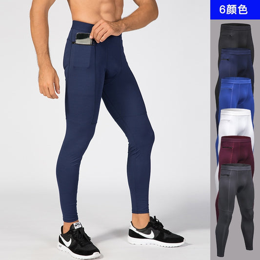 men  Pocket Gym Leggings Sport Pants/Workout Fitness Compression Pants Men