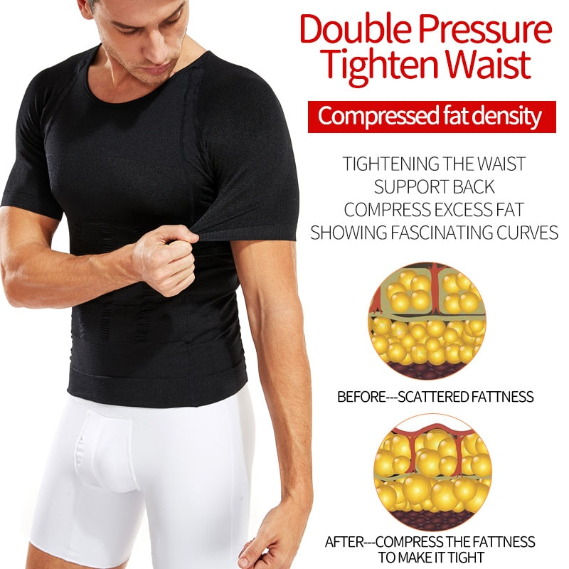 Men Slimming Body Shaper Compression Shirt/Gynecomastia Slim Shapewear