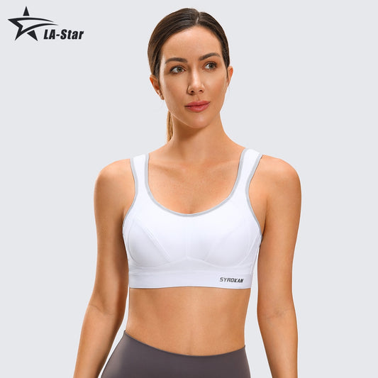 Women Sports Bra Criss Cross/High Impact Adjustable Straps Wireless