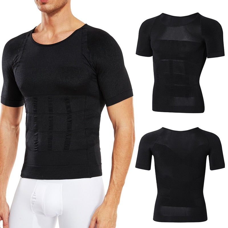 Men Slimming Body Shaper Compression Shirt/Gynecomastia Slim Shapewear